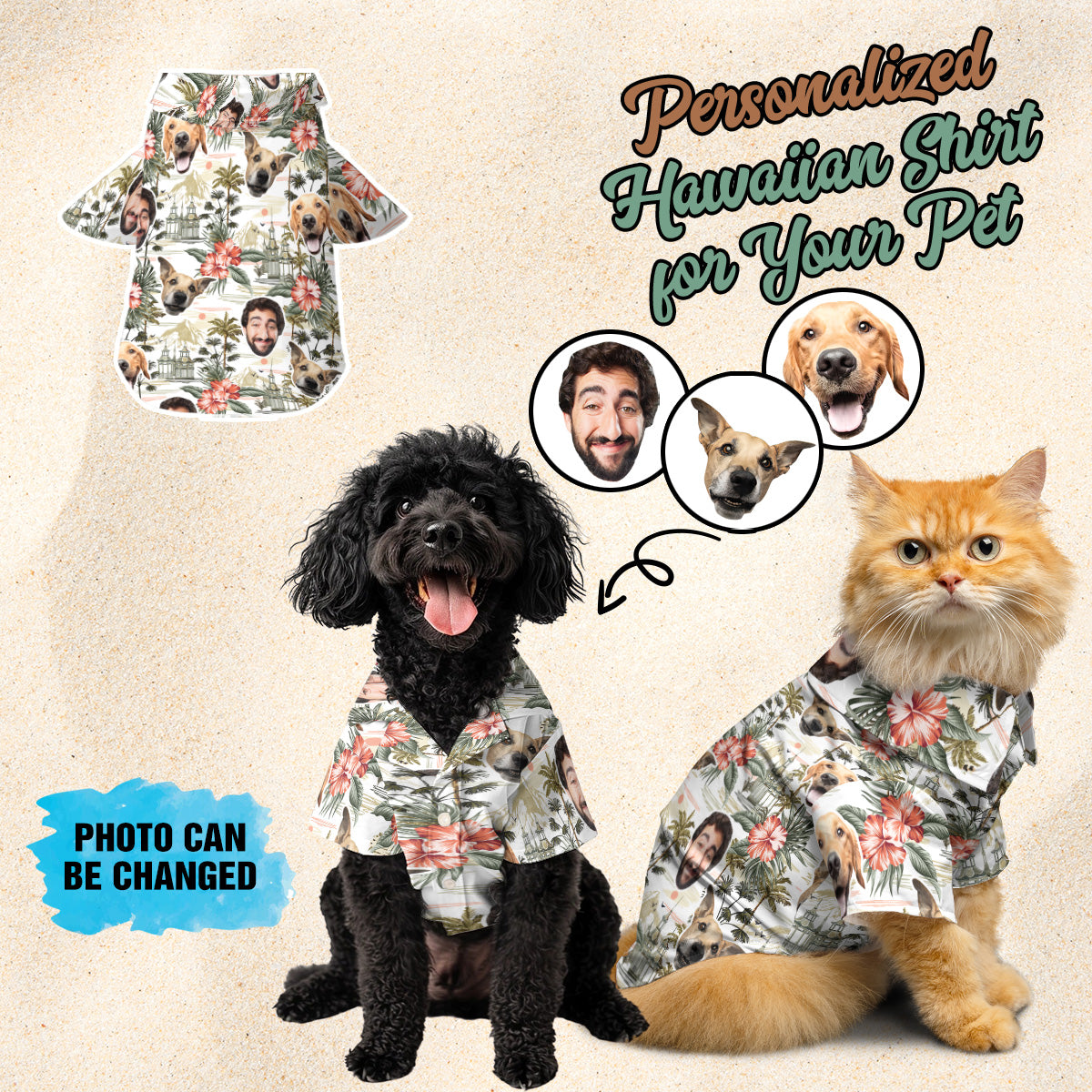 Petthouse | Personalize Face Tropical Flower Hawaiian Shirt, Funny Summer Party, Gift For Family