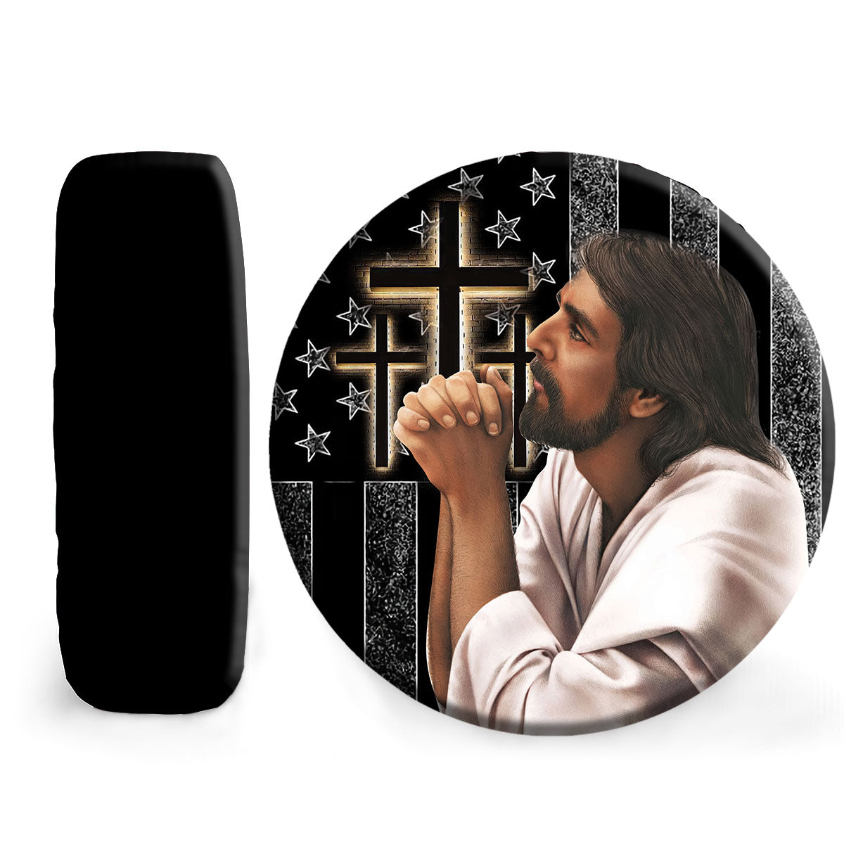 Petthouse | Jesus God Prayer Usa Flag God Bless America Wheel Tire Covers Jesus Christian Spare Tire Cover