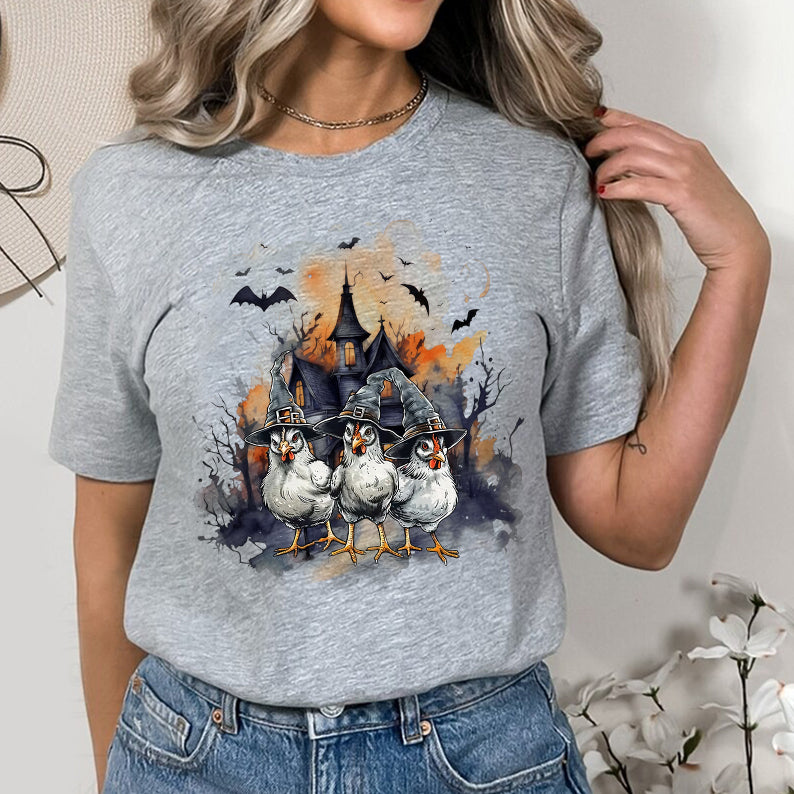 Petthouse | Halloween Chicken Witches Shirt, Vintage Chicken Witches Shirt, Girly Halloween, Chicken Witches