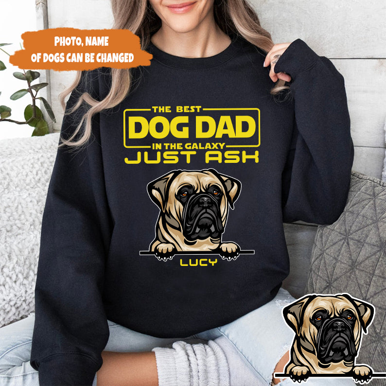 Petthouse | Personalized Best Dog Dad In The Galaxy Shirt, Dog Dad Shirt, Father's Day Gift For Dad