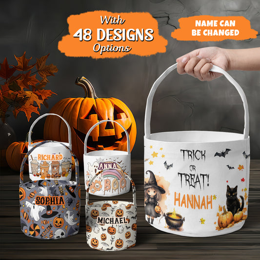 Petthouse | Custom Name Ustom Halloween Bag For Trick Or Treat, Candy Bag, Spooky Scary Gift For Kids