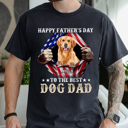 Petthouse | Personalized Happy Father's Day To The Best Dog Dad Independence Day Shirt, Gift Dad