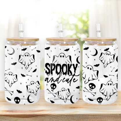 Petthouse | Spooky And Cute Halloween Glass Can, Halloween Ghost Libbey, Ghost Spooky Viber Halloween