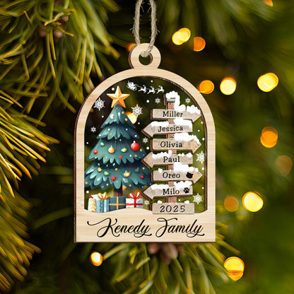 Petthouse | Personalized Family Christmas Ornament, Family Ornament 2025, Christmas Ornament, Family Tree