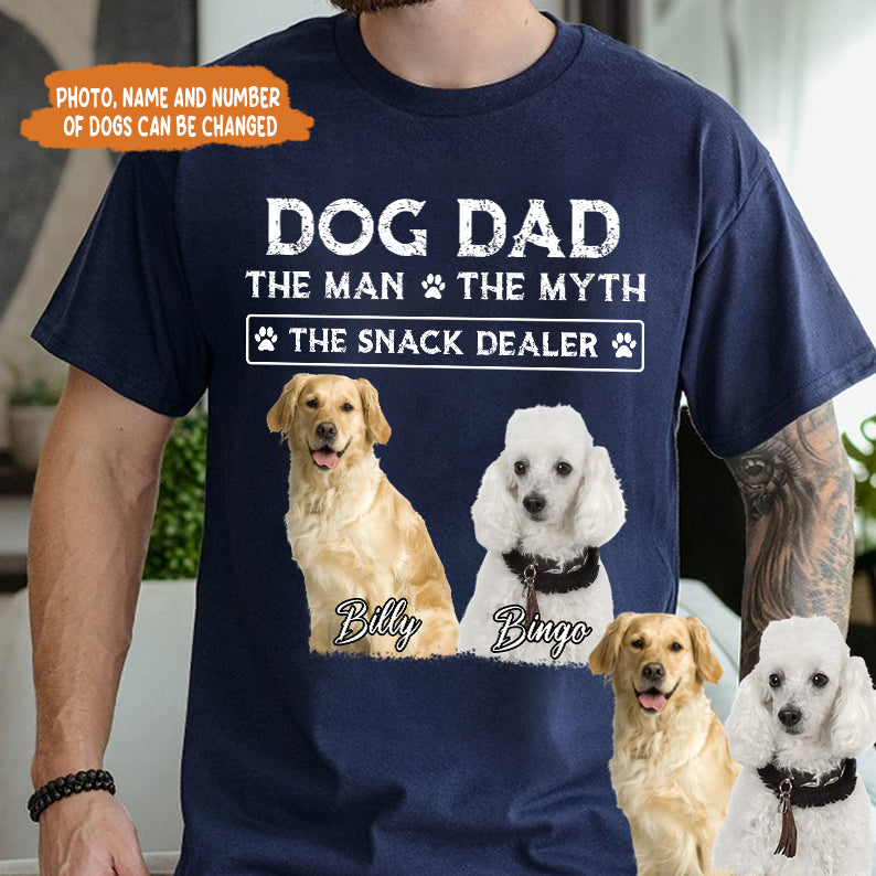 Petthouse | Dog Dad The Man The Myth The Snack Dealer Personalized Custom Photo Dog Dad Shirt