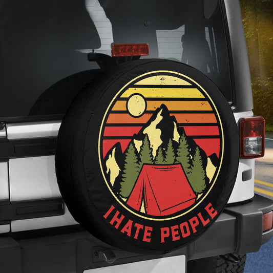 Petthouse | Spare Tire Cover I Hate People Cover Waterproof Wheel Protector Fit  Camping Tire Cover