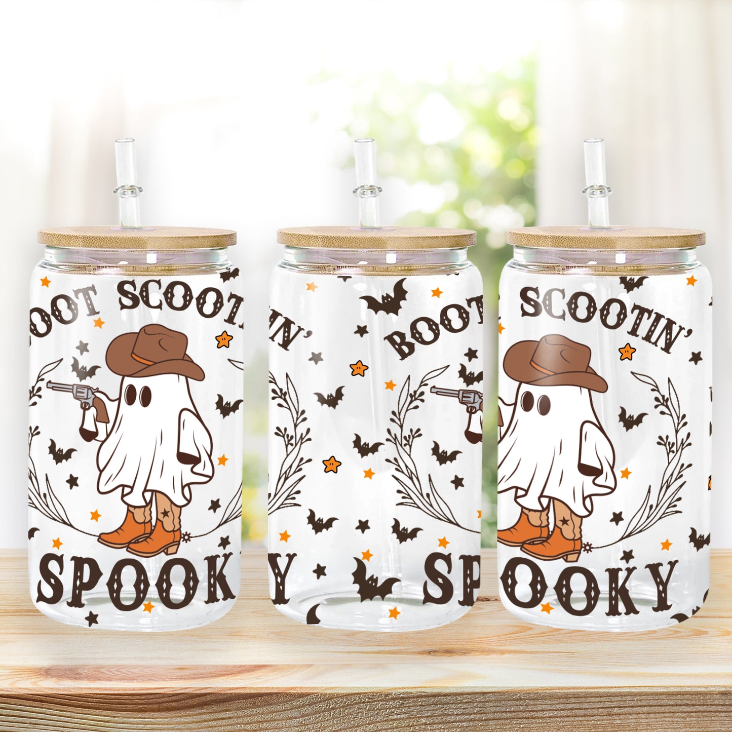 Petthouse | Westerm Ghost Glass Can, Westerm Ghost Halloween, Ghost Cowboy Coffee, Boot Scootin' Spooky