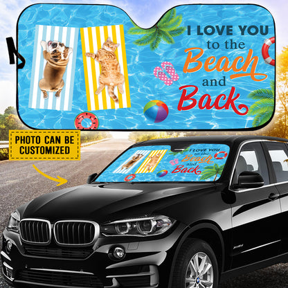 Petthouse | Custom Your Own Photo Windshield Sun Shade Summer Swimming Chillin Car Sun Shade Windshield