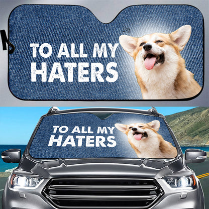 Petthouse | Dog Sun Shade For Car Window Corgi To All My Haters Car Sun Shade Windshield Windshield Cover