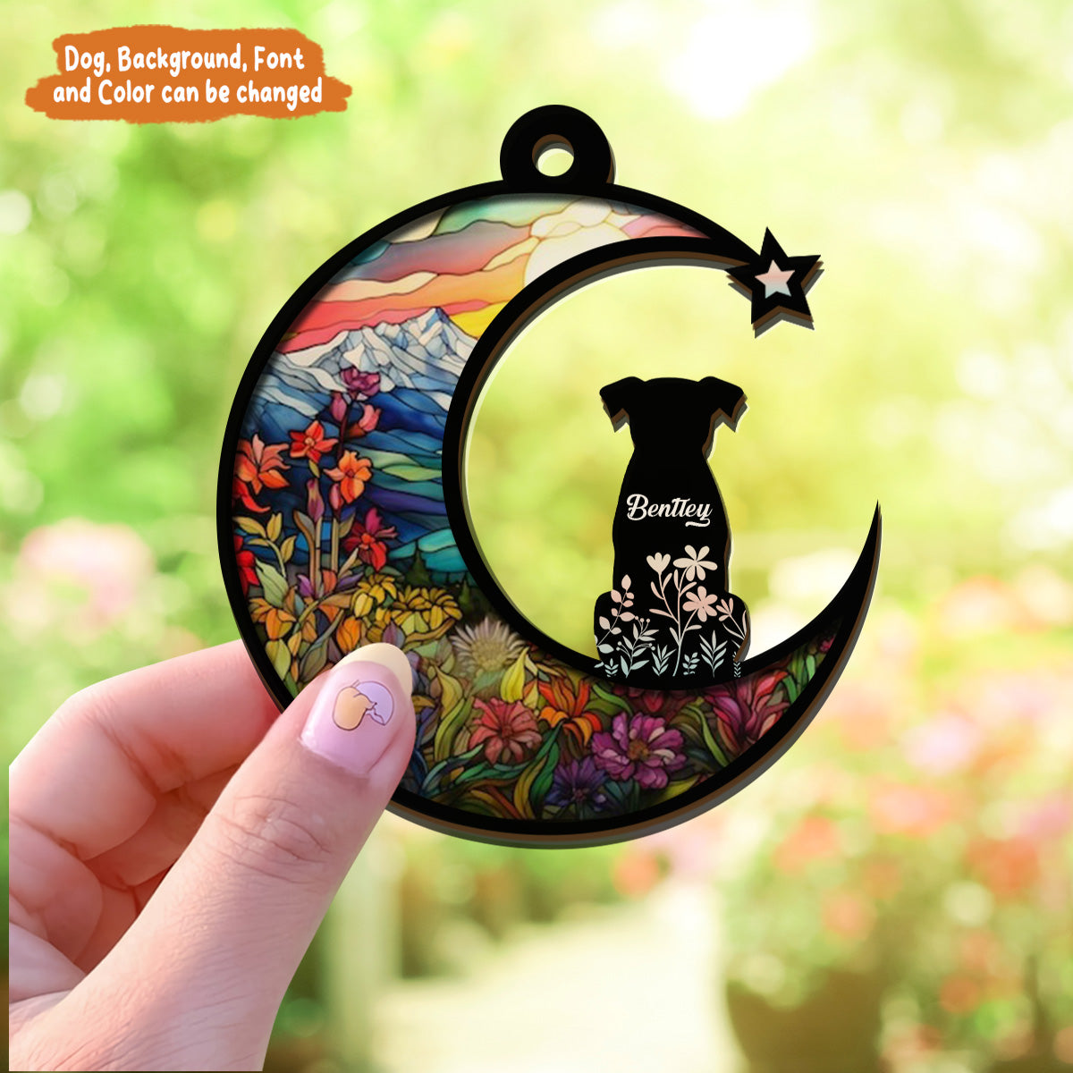 Petthouse | Custom Dog Memorial Suncatcher Ornament, Dog Memorial Gift, Pet Loss Gift, Dog Sympathy