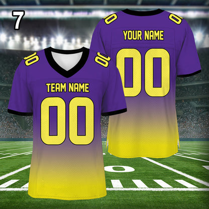 Petthouse | Custom Football Team Jersey Shirt, Personalized Football Jersey, V-neck Short Sleeve Jersey Shirt, Football Jerseys