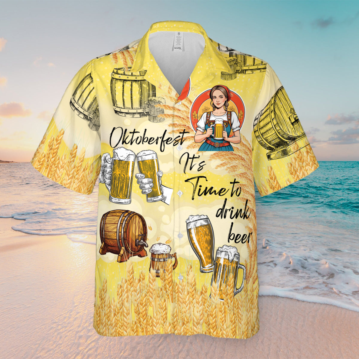 Petthouse | Oktoberfest It's Time To Drink Beer Hawaiian Shirt, Oktoberfest Beer, Tropical Beer