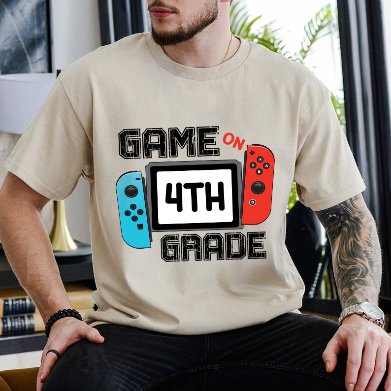 Petthouse | Custom Game On Forth Grade Shirt, Back To School 4th Grade Shirt, Boys Gamer Student