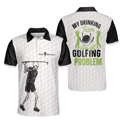 Petthouse | Customized Name Skeleton Golfer Polo Shirt Golf Halloween Horror Sports My Drinking Team Sport Shirt Golfer