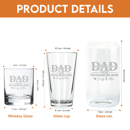 Petthouse | Custom Photo  To Dad From The Reasons You Drink Whiskey Glasses, Father's Day Gift