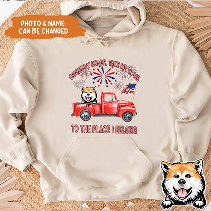 Petthouse | Custom Dog Shirt, Country Roads Take Me Home To The Place I Belong Shirt