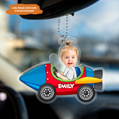 Petthouse | Customized Photo Kids Hanging Car, Ornament For Grandpa, Father New Dad Gift, Gift For Him