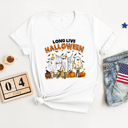 Petthouse | Long Live Halloween Vintage Women Shirt, Spooky Season Tshirt, Cute Ghost Thick Thighs