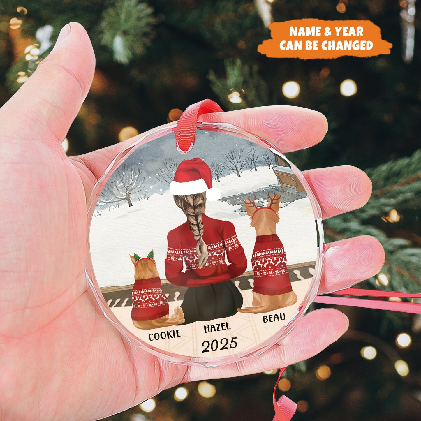 Petthouse | Personalized Family Ornament And Pets, 2024 Family Christmas Ornament, Family With Pets