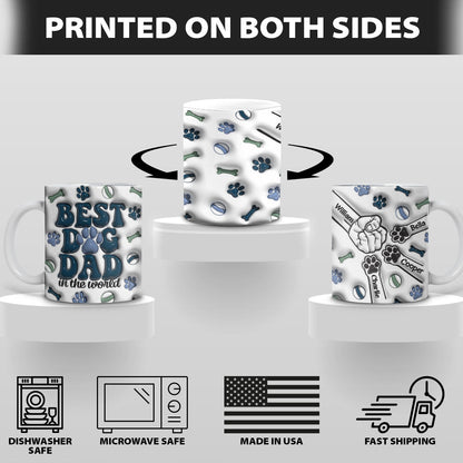 Petthouse | Custom Best Dog Dad In The World Dog 3d Inflated Effect Printed Mug, Gift Pet Owners