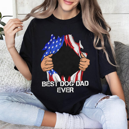 Petthouse | Personalized Best Dog Dad Ever Shirt, Independence Day Dog Father's Gift Dog Lovers