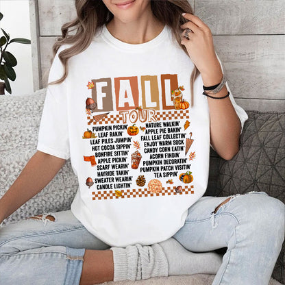 Petthouse | Retro Fall Tour Shirts, Fall Shirt, Autumn Leaves Pumpkin Shirt, Pumpkin Gardening