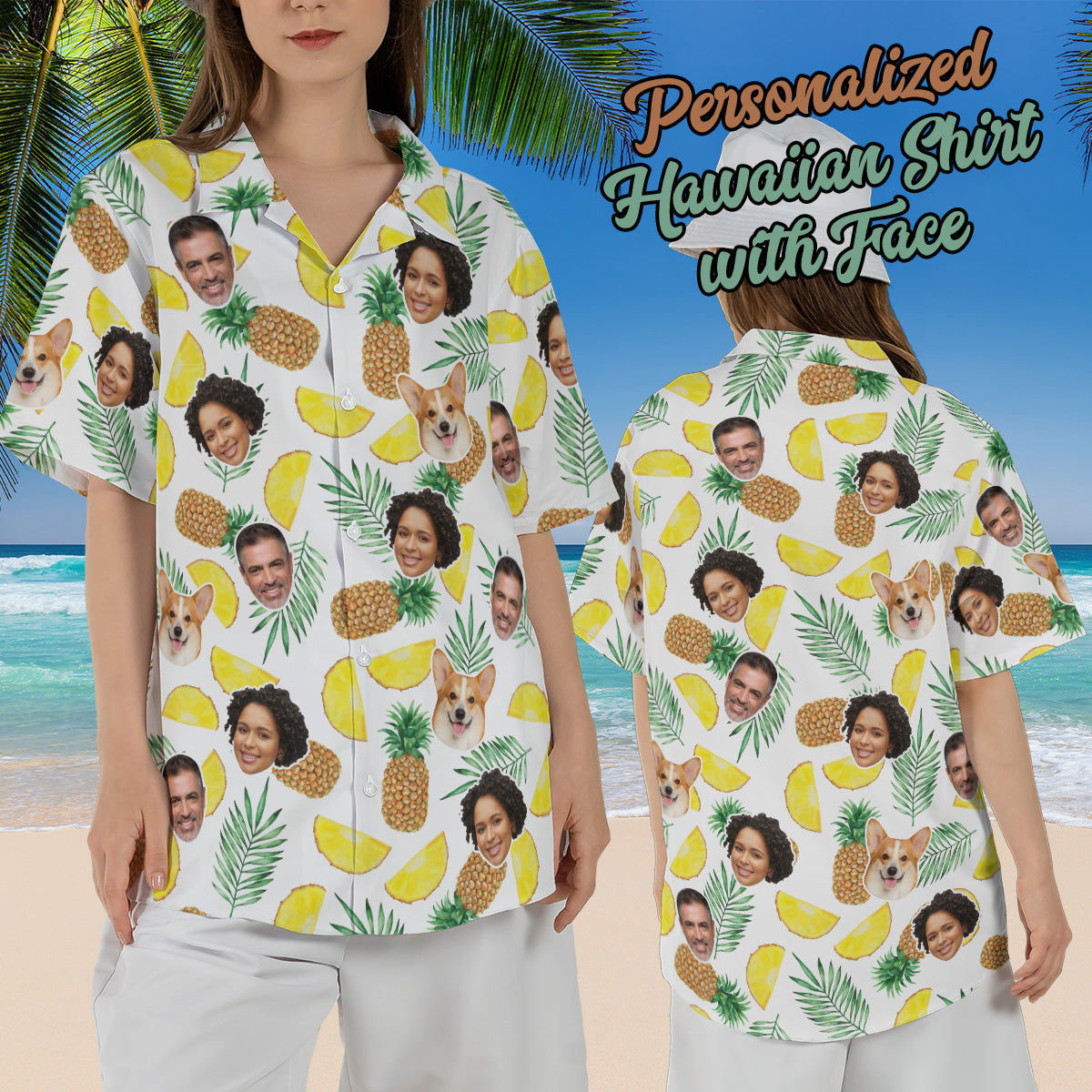 Petthouse | Custom Husky Aloha Dog Summer Beach Tropical Leaves Hawaiian Shirt, Gift Friend, Family