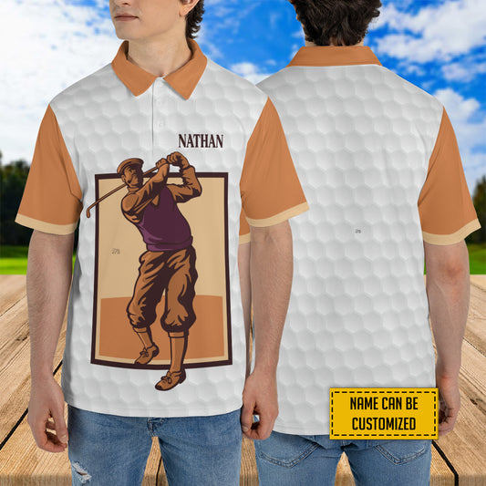 Petthouse | Customized Old Man Playing Golf Classic Man Polo Shirts Golfing Lover Golfer Daddy Gift