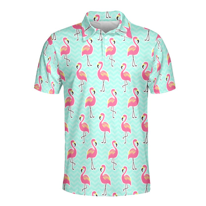 Petthouse | Retro Flamingo Seamless Polo Shirt Cartoon Flamingo Wind Animal Sport Shirt Flamingo Lovers Gift Idea