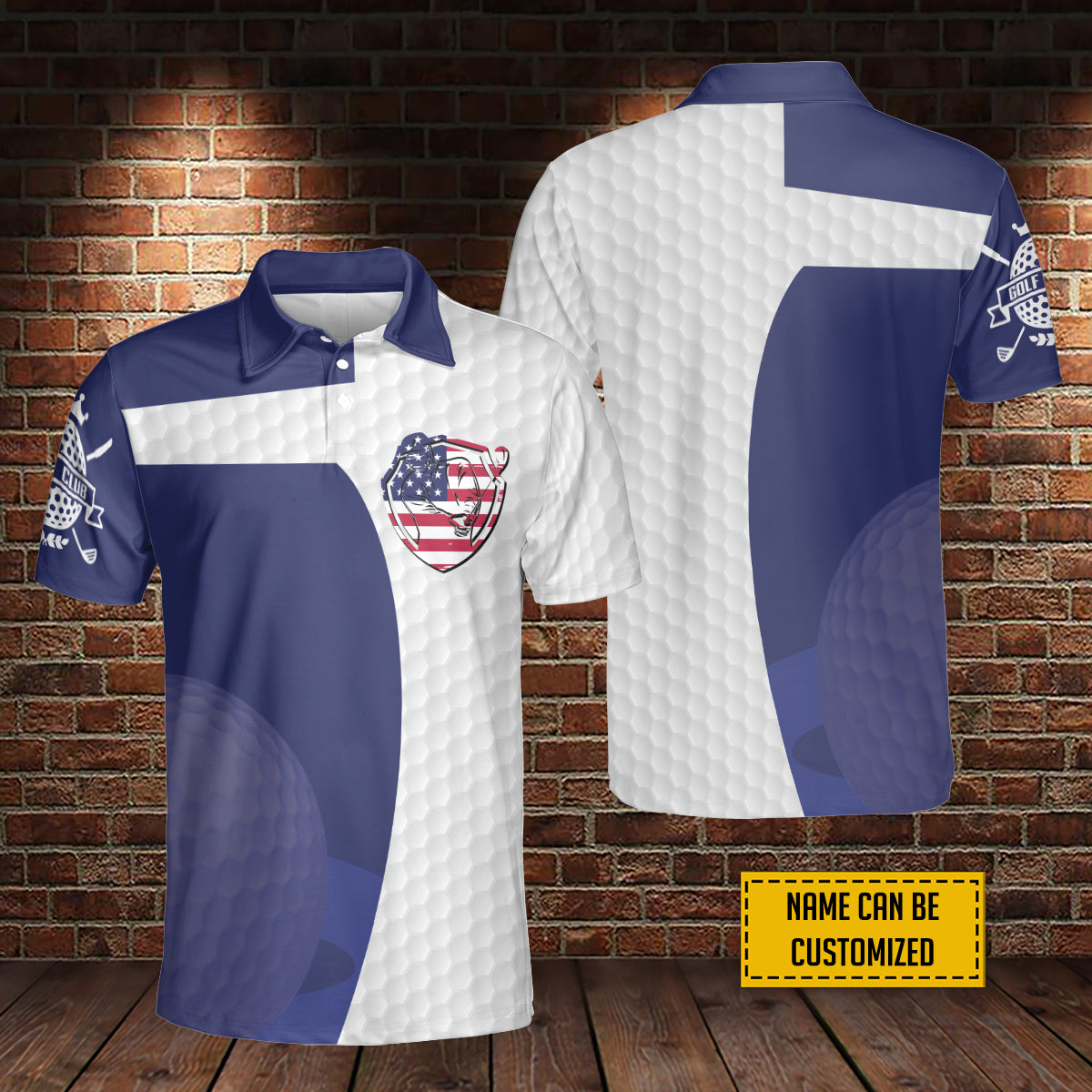 Petthouse | American Flag Patriotic Golf Shirts Golf Club Polo Style Shirt Independence Day Golf Polo Shirt