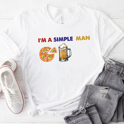 Petthouse | Customized Funny Dog Beer Pizza Shirt, I'm A Simple Man Shirt, Father's Day Gift