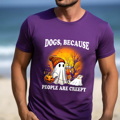 Petthouse | Сute Ghost Dog Walking, Dogs Because People Are Creepy, Halloween Dog Shirt, Spooky Season Gift