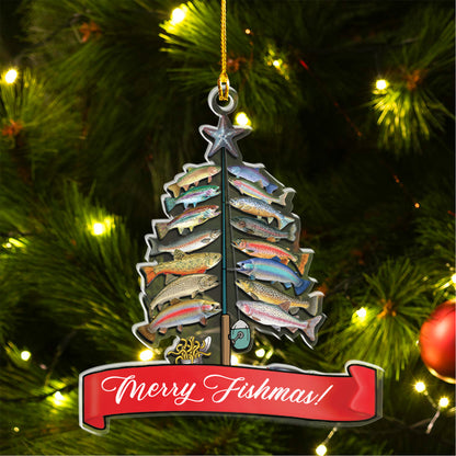 Petthouse | Personalized Fishing Christmas Ornament, Merry Fishmas, Proud Fisherman, Fish Species