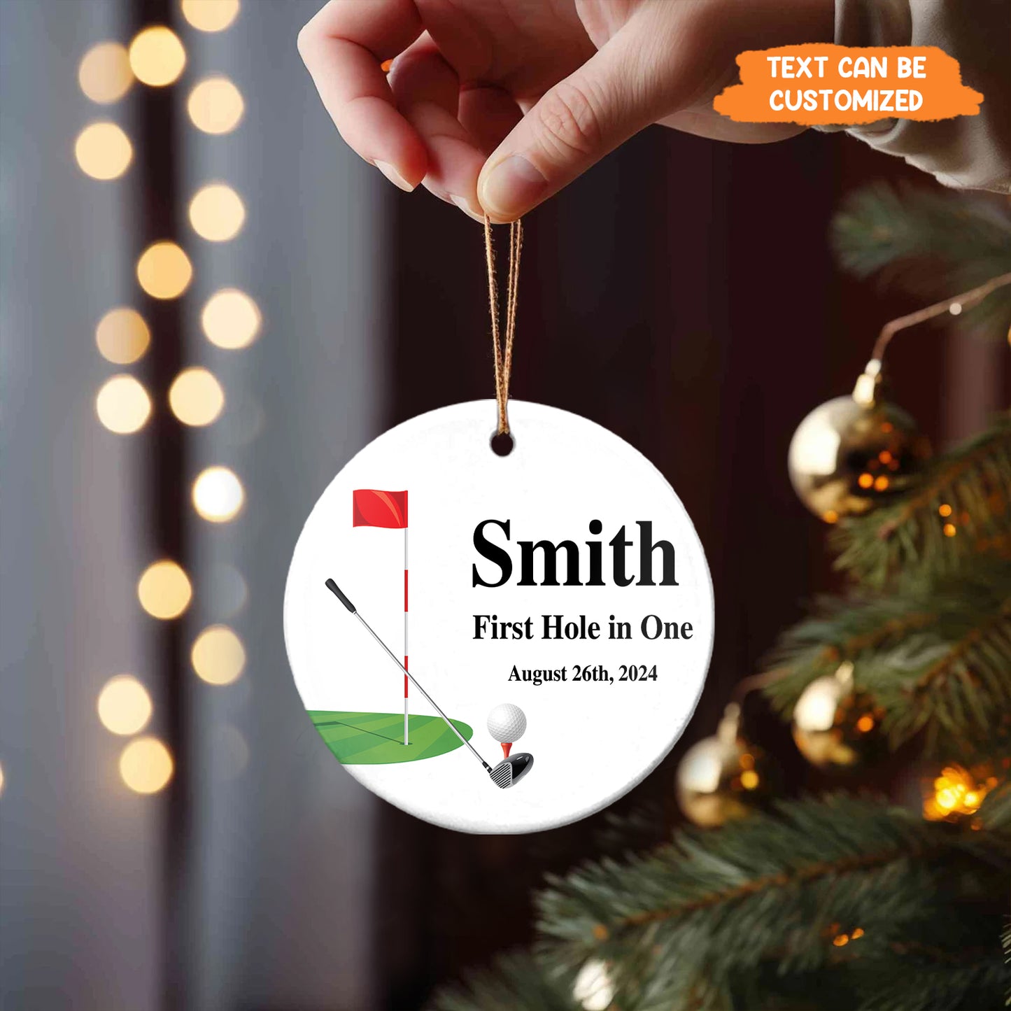 Petthouse | Personalized Golf Ornament, Hole In One Custom Text, Proud Golfer, Christmas Gift For Golf Lover