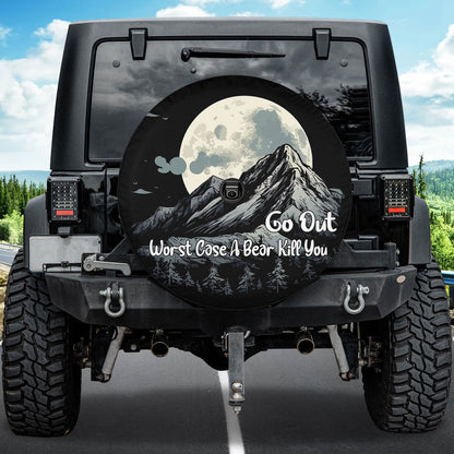 Petthouse | Mountain Moon Night Landscape Funny Quote Spare Tire Cover Car Accessory Truck Decoration Truck Cover