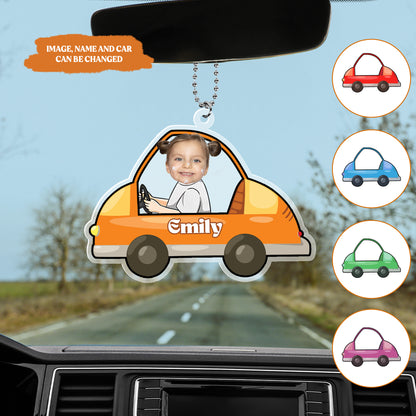 Petthouse | Custom Baby Photo Face Car Ornament, Car Decor, Drive Safe Daddy Gift For Dad, Papa Gifts