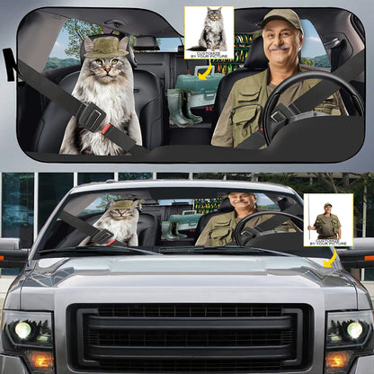 Petthouse | Custom Photo Car Windshield Sun Shade Fishing Dad Car Sun Shade Windshield Fishing Car