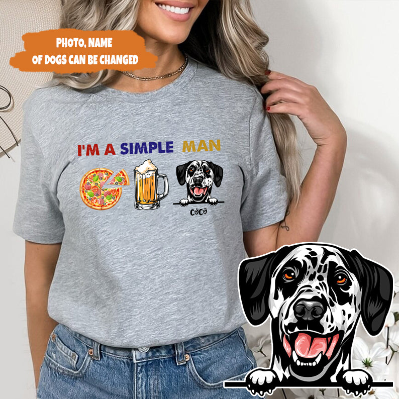 Petthouse | Customized Funny Dog Beer Pizza Shirt, I'm A Simple Man Shirt, Father's Day Gift