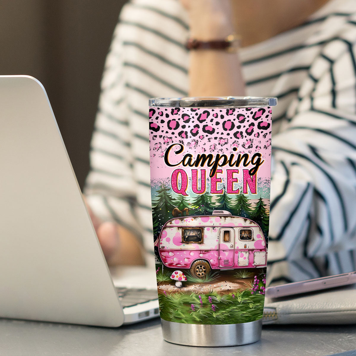 Petthouse | Camping Queen Tumbler, Camping Tumbler Gift, Camper Gift For Girls, Camping Queen, Mother Gift