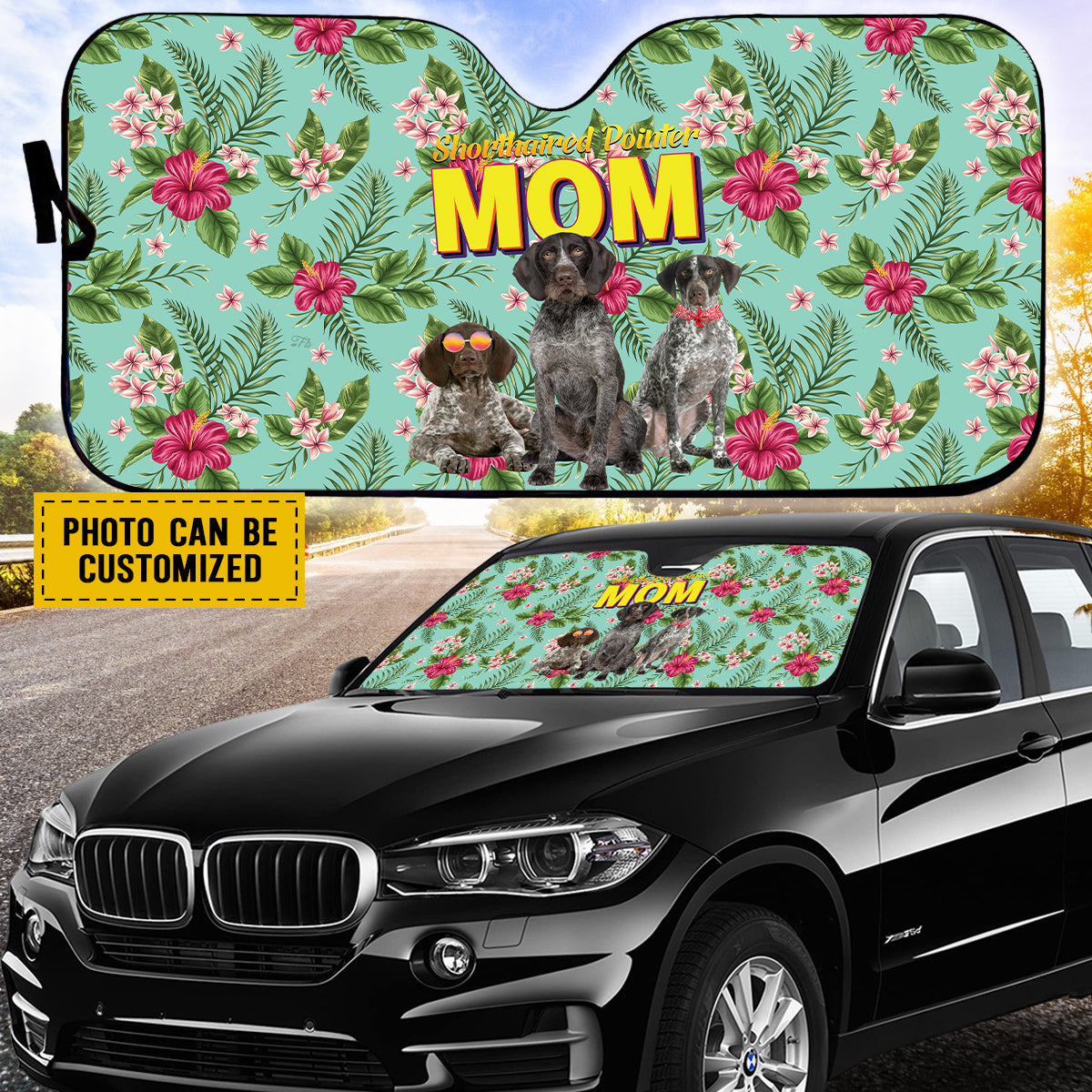 Petthouse | Car Windshield Sunshade Custom Photo German Shorthaired Pointer Hawaii Dog Mom Sun Shade For Car