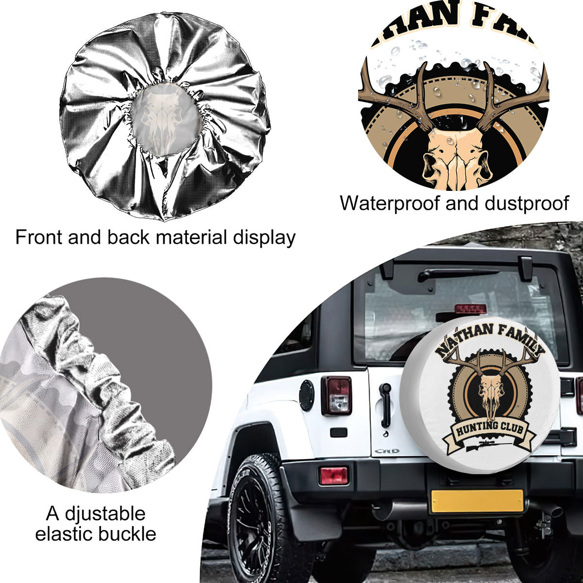 Petthouse | Customized Name Hunting Club Hunting Deer Spare Tire Cover Love Hunting Camper Tire Cover Truck Cover Dad Gift