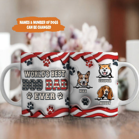 Petthouse | Custom Dog World's Best Dog Dad Ever Mug, Dog 3d Inflated Effect Printed Mug