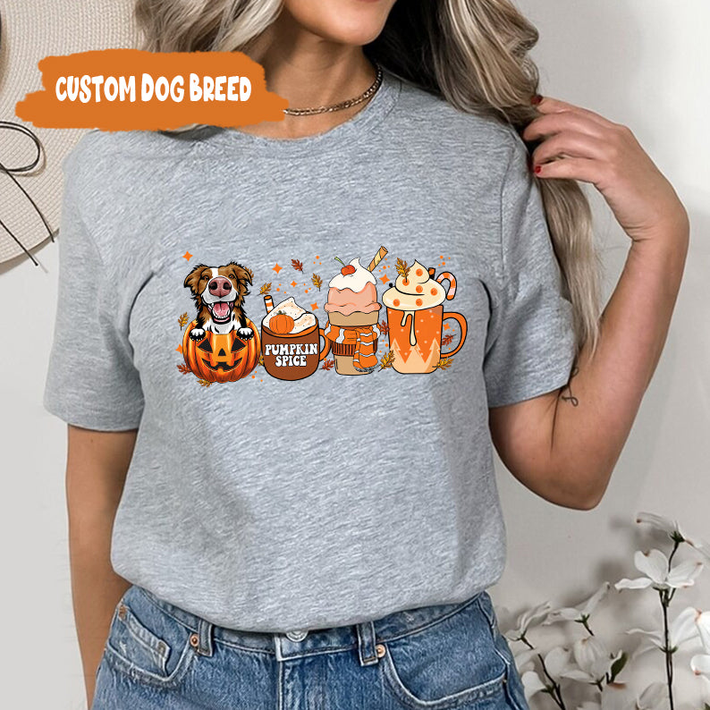 Petthouse | Custom Border Collie Dog Halloween Shirt, Dog Fall Shirt, Pumpkin Spice Latte Coffee Shirt