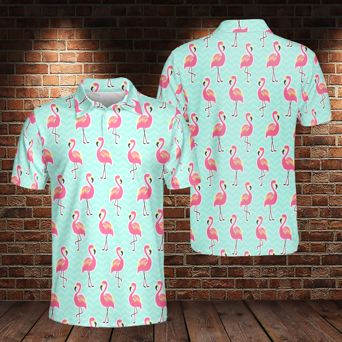 Petthouse | Retro Flamingo Seamless Polo Shirt Cartoon Flamingo Wind Animal Sport Shirt Flamingo Lovers Gift Idea