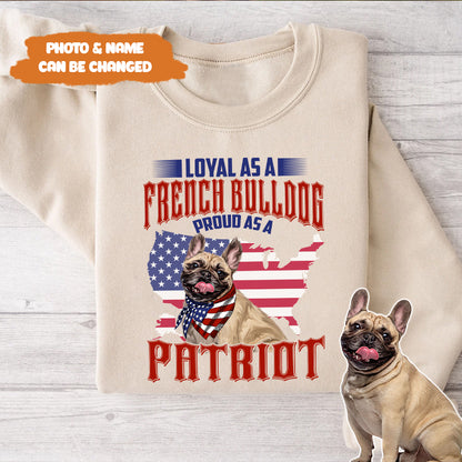 Petthouse | Personalized Dog Photo Proud As A Patriot T Shirt,  4th Of July Shirt Gift For Dog Lover