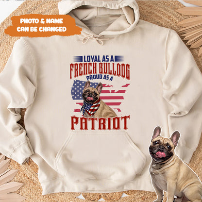 Petthouse | Personalized Dog Photo Proud As A Patriot T Shirt,  4th Of July Shirt Gift For Dog Lover