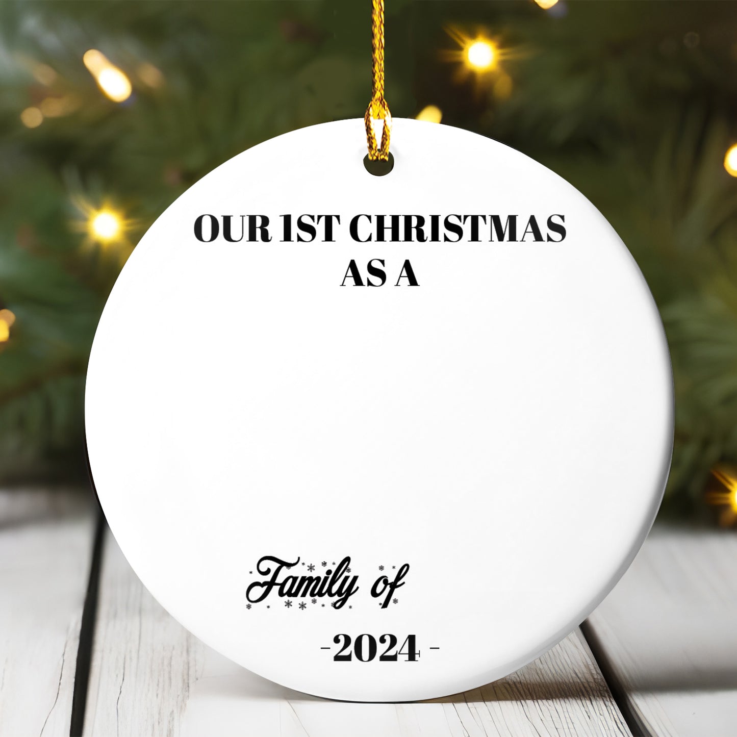 Petthouse | Personalized Family Of Three Christmas Ornament, Baby's First Xmas Ornament, First Christmas