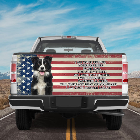 Petthouse | I Am Your Border Collie Dog Tailgate Wrap American Flag Tailgate Wrap Dog Mom Dog Dad