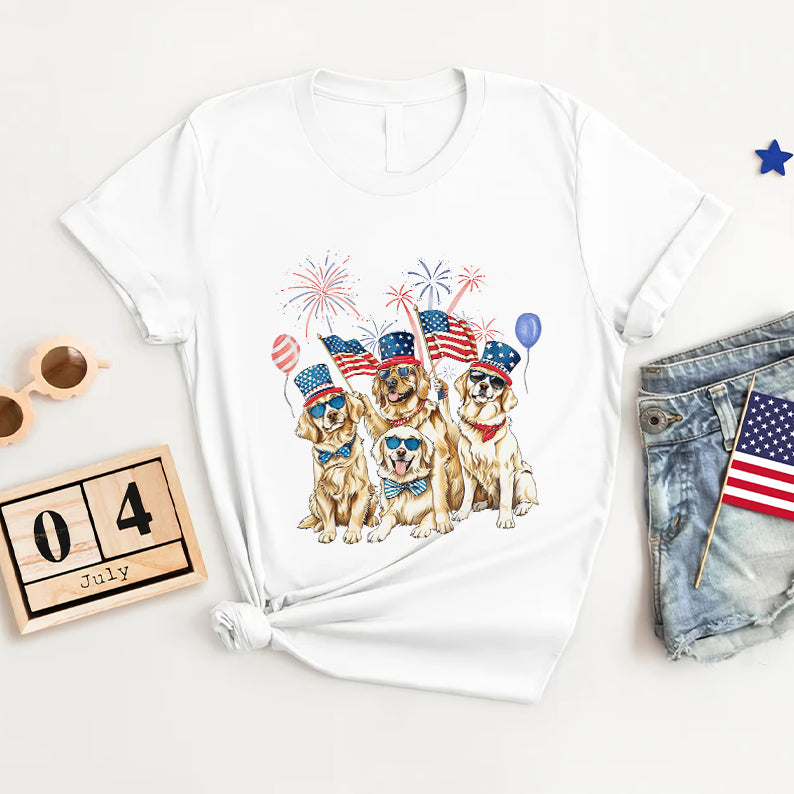 Petthouse | Golden Retriever 4th Of July Shirt, Independence Dog Mom Fourth Of July Gift Tee