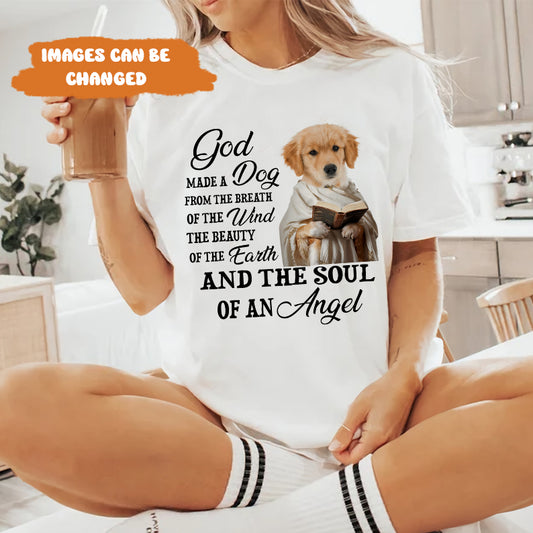 Petthouse | Custom Dog Jesus Shirt, God Made A Dog From The Breath Of The Wind Shirt, Dog Angel